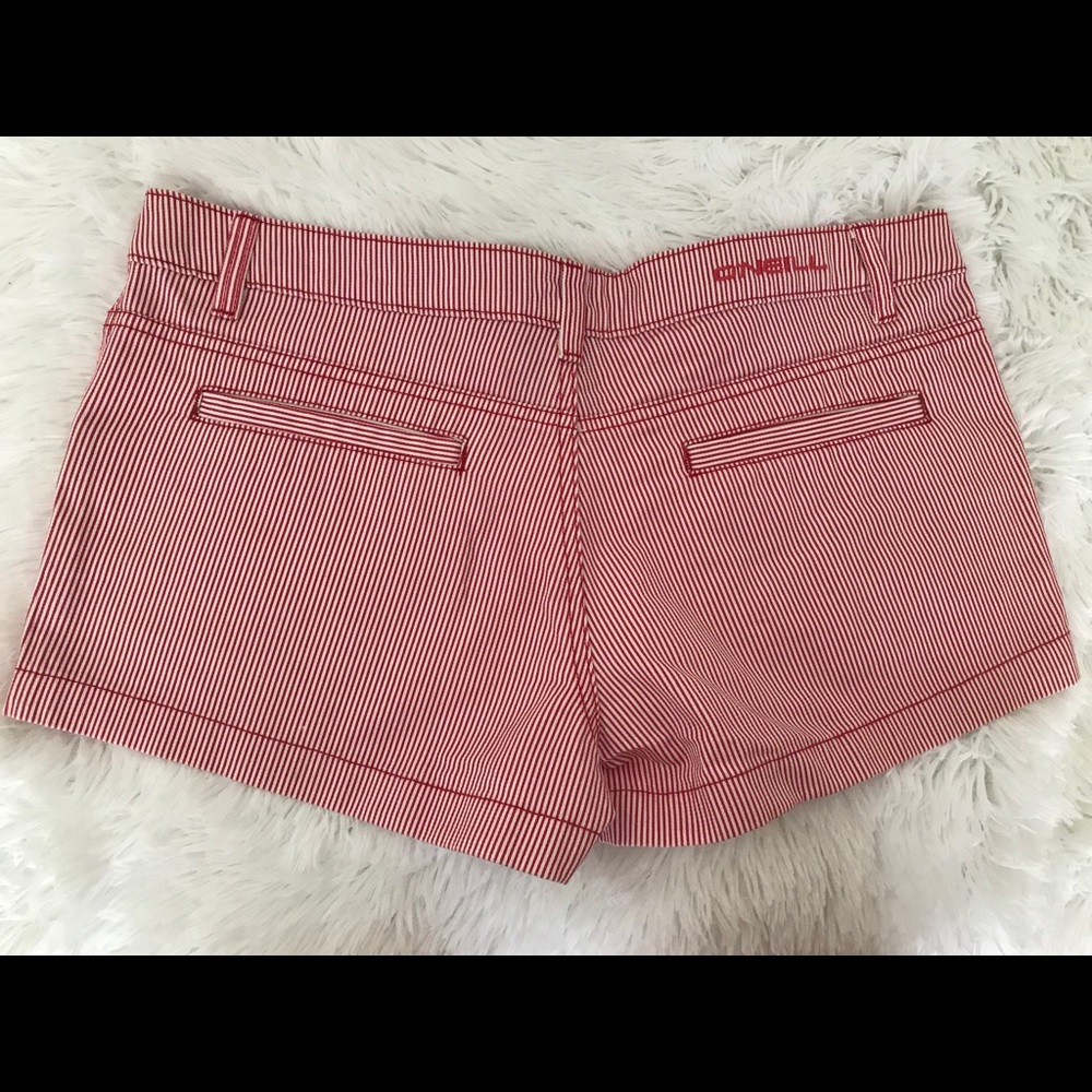 O’Neill Short Shorts Red & White Stripes 5 Jr NWOT